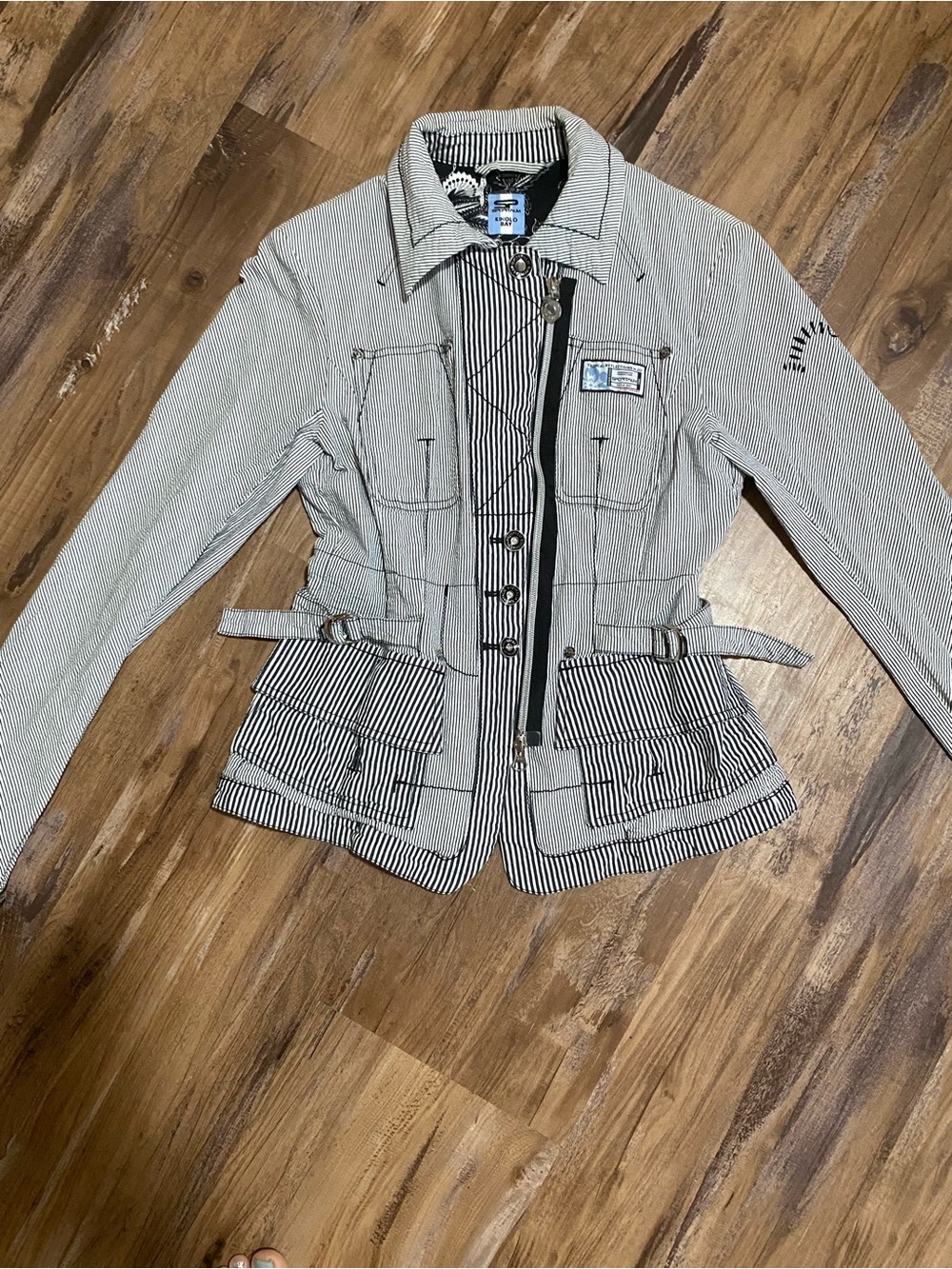 Sportalm Black and White Striped Utility Jacket